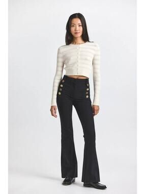 Derek Lam 10 Crosby Robertson Embellished Twill Trouser Pants in Black 8